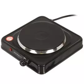 Плита электрическая Supra, HS-192, 1000 Вт, 1 конфорка, диск, эмаль, механическая, переключатель поворотный, черная