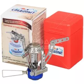 Плита газовая портативная 1 конфорка, Следопыт, металл, для резьбового баллона, кейс, PF-GSP-S01