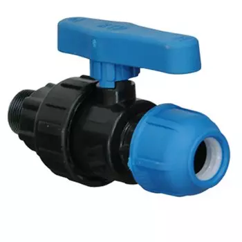 ПНД кран d32х1", наружная резьба, РосТурПласт