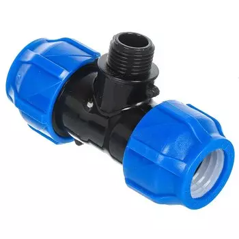 ПНД тройник 25-25х1/2", наружная резьба, переходной, Valfex