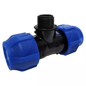 ПНД тройник d40х1 1/2", наружная резьба, переходной, Valfex