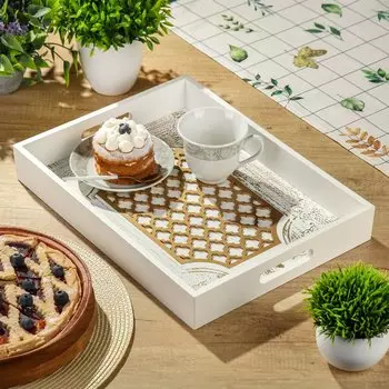 Поднос дерево, 39х29 см, прямоугольный, Y4-8339