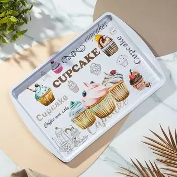 Поднос металл, 38х24 см, прямоугольный, Y4-8927