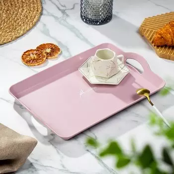 Поднос пластик, 31х22 см, прямоугольный, с ручками, Y4-8641