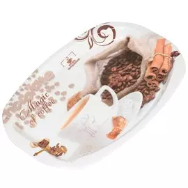 Поднос пластик, 35.5х25 см, овальный, Кофе с корицей, Y4-2658