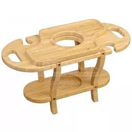 Столик для вина бамбук, 45х20х23.5 см, овальная, с менажницей, Катунь, КТ-СТ-08