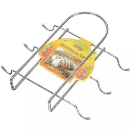 Подставка для кружек, металл, 19.5х18.5х4 см, 6 крючков, Мультидом, AN52-43