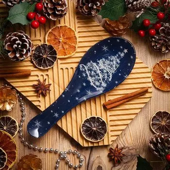 Подставка для ложки, стекло, фигурная, 8х23.5 см, синяя, Daniks, Волшебный праздник