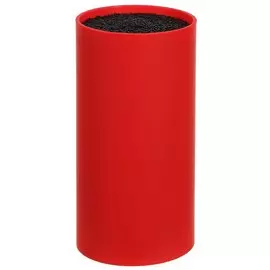 Подставка для ножей, пластик, цилиндрическая, 11х11х22 см, красная, Y4-4947