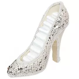 Подставка для украшений, текстиль, бежевая, Туфля пайетки, Y6-2148