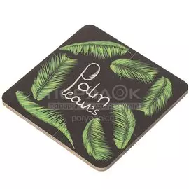 Подставка под горячее, дерево, 14х14 см, Тропики