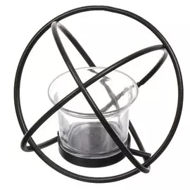 Подсвечник декоративный для чайной свечи, стекло, металл, 1 свеча, 12.5х15 см, Y4-5222