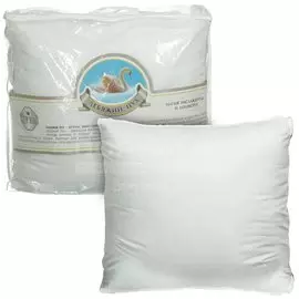 Подушка Лебяжий пух IVVA ПЛС-44, хлопок сатин, с кантом, 38х38 см