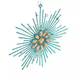 Подвеска Сноубум, Бирюзовый абсент, золотая, 10-22 см, пластик, 9 дизайнов, 397-295