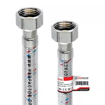 Подводка для воды 1/2"х1.8 м, г-г, сталь, полимер, ProFactor