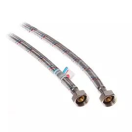 Подводка для воды 1/2"х0.8 м, г-г, латунь, AquaLine