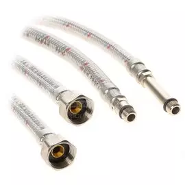 Подводка для воды М10-1/2"х0.4 м, пара, сталь, полимер, Frap