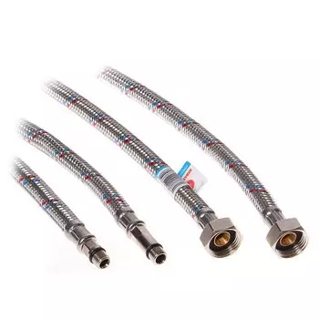 Подводка для воды М10-1/2"х1.2 м, пара, латунь, AquaLine