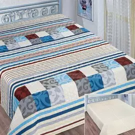 Покрывало (200х220 см) микрофибра, Марианна Элегант 18-008 сине-белое