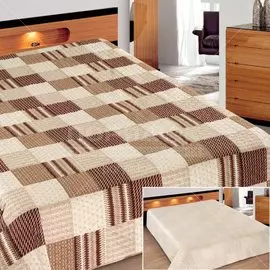 Покрывало (200х220 см) микрофибра, Марианна Элегант 63 кремово-коричневое