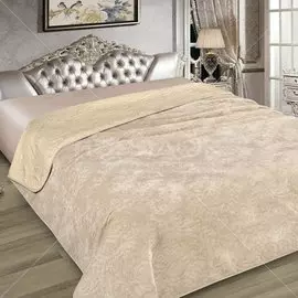 Покрывало евростандарт, 225х250 см, микрофибра, мех, двухстороннее, Marianna, Элит, бежевое, М12-ПК-ЭЛМ-250-225