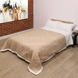 Покрывало евростандарт, 240х260 см, 100% полиэстер, двухстороннее, Silvano, Ультрасоник Фантастик, песочное