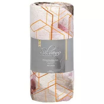 Покрывало евро, 210х240 см, 100% полиэстер, стеганое, Silvano, Мадонна Дымка, коричневое