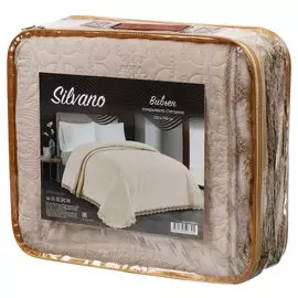 Покрывало евро, 240х220 см, 100% полиэстер, стеганое, Silvano, Ультрасоник Вивьен, кофе с молоком
