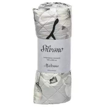 Покрывало евростандарт, 200х220 см, 100% полиэстер, стеганое, Silvano, Мадонна, серое