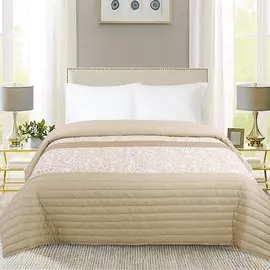 Покрывало евростандарт, 220х240 см, 100% полиэстер, стеганое, Silvano, Ультрасоник Баунти, бежевое