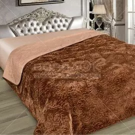 Покрывало евростандарт, 225х250 см, микрофибра, мех, двухстороннее, Marianna, Элит, шоколад, М18-ПК-ЭЛМ-250-225