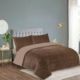 Покрывало евростандарт, 240х260 см, 100% полиэстер, стеганое, Silvano, Ирис, бежевое