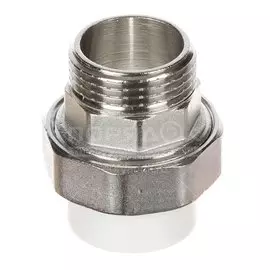 Муфта разъемная полипропилен, d50х1"1/2, наружная резьба, белая, РосТурПласт