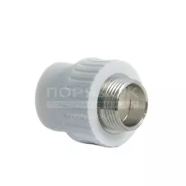 Муфта комбинированная полипропилен, d32х1", наружная резьба, белая, РосТурПласт