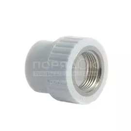 Муфта комбинированная полипропилен, d32х1", внутренняя резьба, белая, РосТурПласт