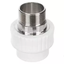 Муфта комбинированная полипропилен, d32х1", наружная резьба, белая, Valfex