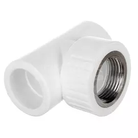 Тройник комбинированный полипропилен, d32х3/4", внутренняя резьба, белый, Kalde