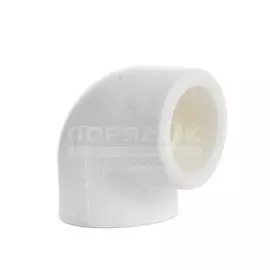 Уголок полипропилен, d40 мм, 90 °, внутренняя/внутренняя, белый, Kalde
