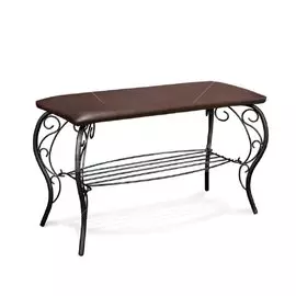 Полка для обуви 2 яруса Sheffilton Грация черная/коричневая Б-685 с сиденьем