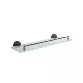 Полка для ванной стекло, прямая, 50х6.7 см, черная, Frap, F30207