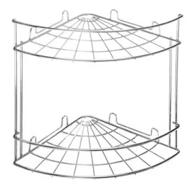 Полка для ванной металл, 2 яруса, угловая, 18х18х25 см, хром, Artex, Slim, 271038/478-014