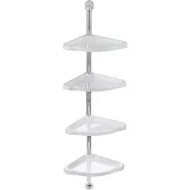 Полка для ванной пластик, угловая, 24х24х98.4 см, снежно-белая, Berossi, Элансия, АС 12901000