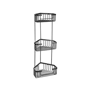 Полка нержавеющая сталь, настенная, 3 яруса, 23.5х22х61.4 см, угловая, Frap, F351-26