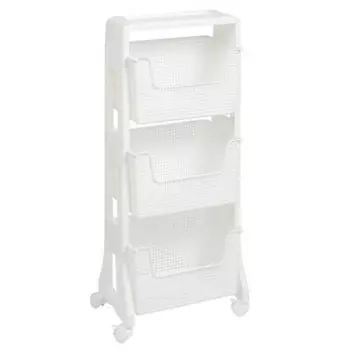 Полка универсальная, пластик, 3 секции, на колесах, белая, Violet, Лофт, 770306