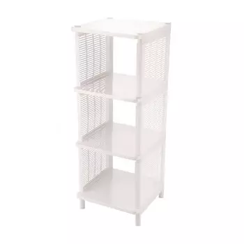 Полка универсальная, пластик, 4 секции, 32.7х31.5х86 см, белая, Альтернатива, М7556