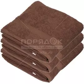 Полотенце банное 100х150 см, 100% хлопок, 350 г/м2, жаккардовый бордюр, Вышневолоцкий текстиль, шоколадное, 101, Россия, К1-150100.12.350