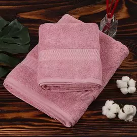 Полотенце банное 100х180 см, 100% хлопок, 500 г/м2, Spa, Barkas, сухая роза, Узбекистан, AI-3105026