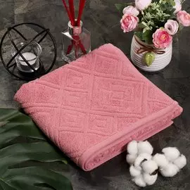 Полотенце банное 50х90 см, 100% хлопок, 450 г/м2, Ромбы 4444, Авангард, жимолость, Россия, С106-ЮА