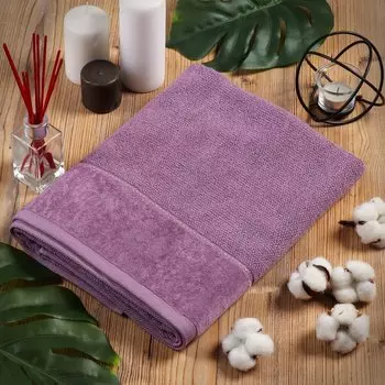 Полотенце банное 50х90 см, 100% хлопок, 470 г/м2, Амур, Barkas, пыльно-сиреневое, Узбекистан