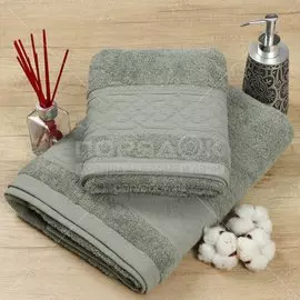 Полотенце банное 50х90 см, 100% хлопок, 480 г/м2, Кристиан, Barkas, светло-зеленое, Узбекистан, 505505